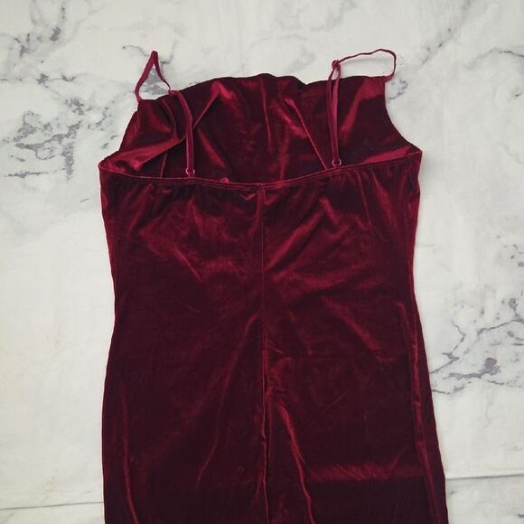Blue Blush Burgundy Velvet Dress - Picture 7 of 8